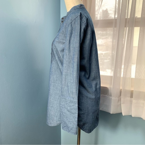 J. Crew Classic-fit Chambray Tuxedo Popover Shirt - Picture 5 of 9